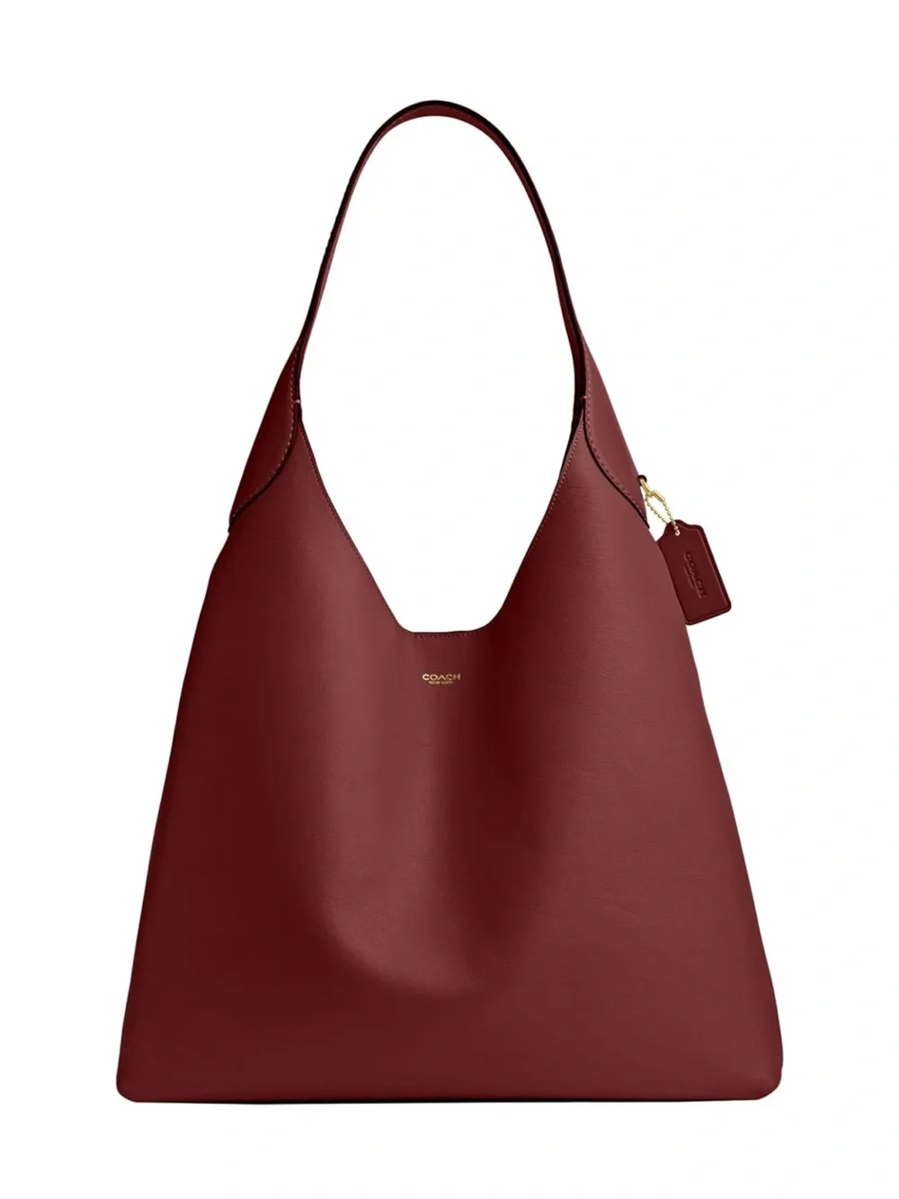 New Coach Brooklyn Leather Shoulder Bag 39 Dark Ruby Red